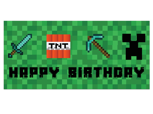 Happy Birthday Pixels poster - 70x33 cm