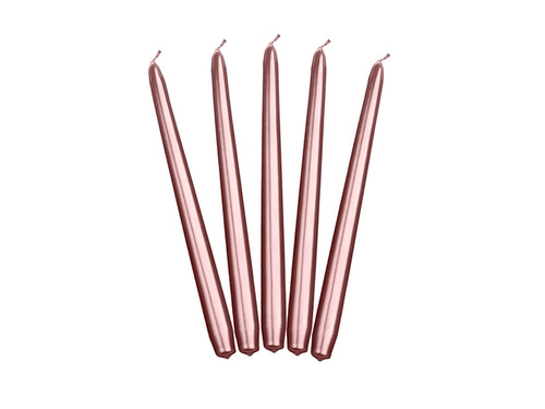 Lumânare con metalic aur roz - 24 cm - 10 buc.