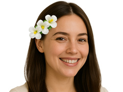 Pin floare hawaiiană alb - 1 buc.