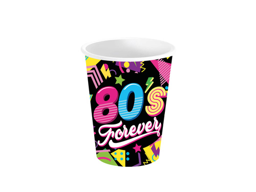 Pahare de hârtie 80's Forever - 240 ml - 6 buc.