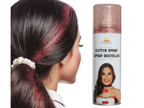 Spray de păr lavabil 125 ml - roșu sclipitor