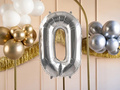 Balon din folie numărul 0 argintiu - 72 cm - 1 buc.