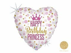 Happy Birthday Princess balon cu inima din folie - 46 cm - 1 buc.