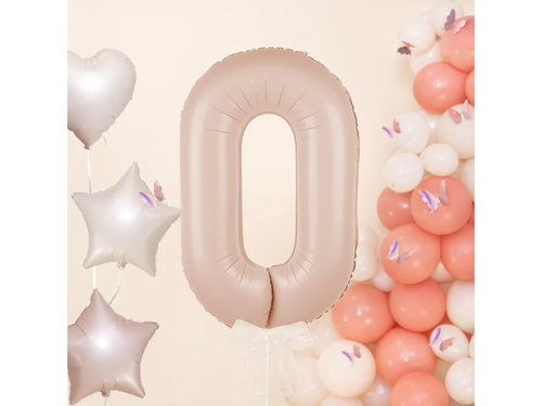 Balon folie caramel cifra 0 - 100 cm - 1 buc.