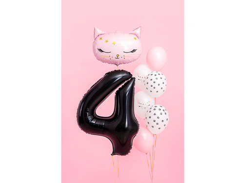 Balon din folie numărul 4 negru - 86 cm - 1 buc.