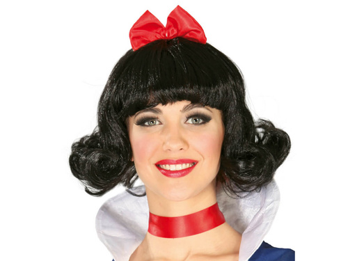 Peruca neagră cu arc - 1 buc.