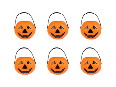 Găleată cu dovleac de Halloween - 7 cm - 6 buc.