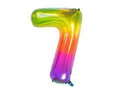 Balon folie curcubeu cu numărul 7 - 86 cm - 1 buc.