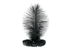 Bentiță retro cu pană neagră - 1 buc.