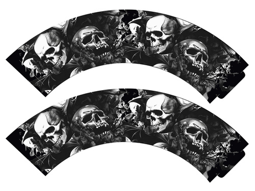 Set decorațiuni pentru prăjituri Spooky Skulls - 12 buc.