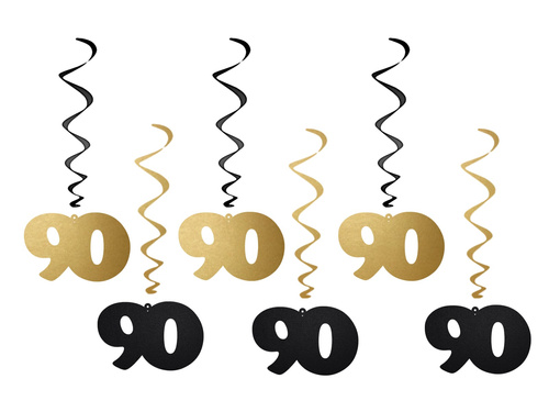 Decor suspendat vârtejuri 90th aniversare - 6 buc.