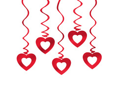 Inimi deschise pentru Valentine's Day - 85 cm - 5 buc.