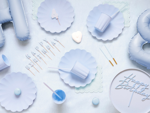 Paie tub plastic albastru - 23 cm- 12 buc.