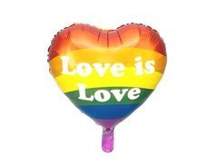 Love is Love balon cu inima din folie - 35 cm - 1 buc.