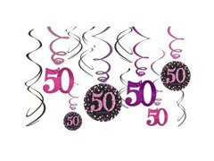 Vârtejuri de decor suspendate - 50th - 12 buc.