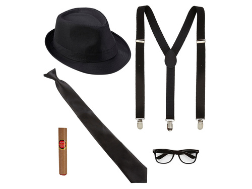 Set gangster negru - 1 set.