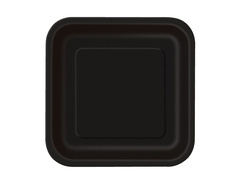 Farfurii pătrate negre - 23 cm -14 buc.