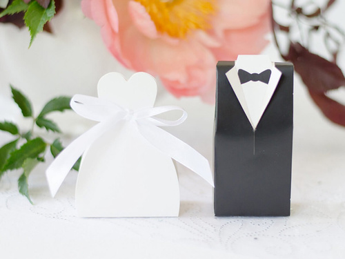 Cutii pentru invitați de nuntă - frac - 10 buc.