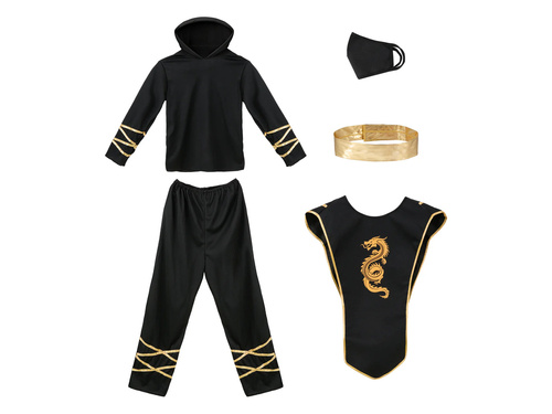 Costum războinic ninja negru - 1 buc.