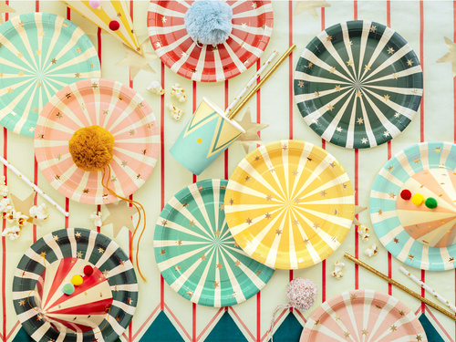 Farfurii aniversare Circus - 18 cm - 6 buc.