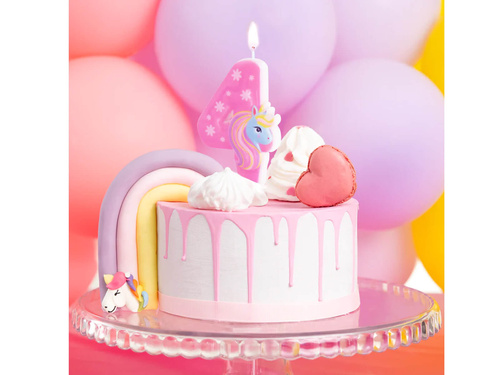 Lumânare cu număr unicorn - 4 - patru