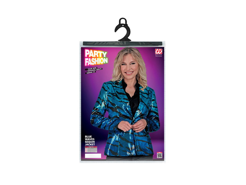 Party Fashion jachetă de petrecere - paiete albastre într-un model ondulat