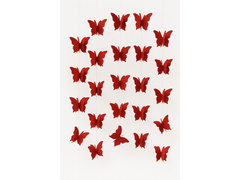 Decor suspendat Fluturi roșu - 3 m - 1 buc.