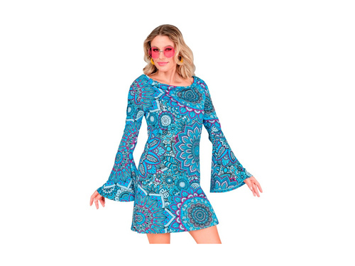 Ținută hippie din anii 1960. - mandala albastră