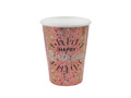 Cupe Happy Birthday Aur roz strălucitor - 270 ml - 10 buc.