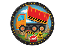 Farfurii aniversare Construcție - 23 cm - 8 buc.