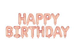 Fericit ziua de naștere balon folie - aur roz