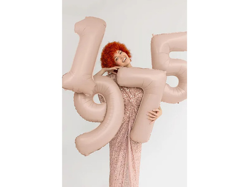 Balon din folie numărul 9 bej închis - 72 cm - 1 buc.