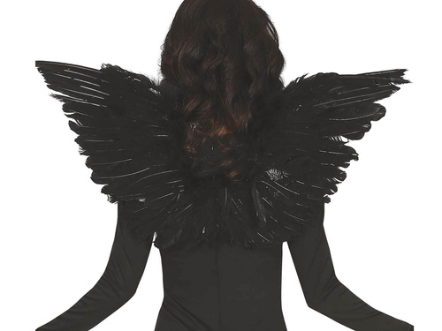 Aripi de înger negru cu pene - 62 cm - 1 buc.