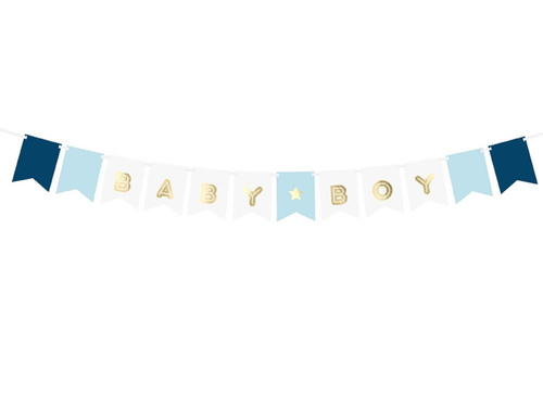 Banner albastru Baby Boy - 160 cm - 1 buc.