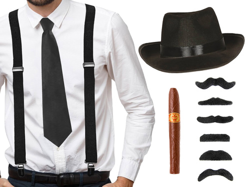 Set gangster negru - 1 set.