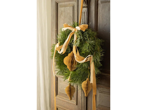 Panglică velur, aur rece, 25 mm / 10 m, 1 buc.