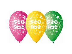 Baloane pastelate mix de culori Happy Birthday - 30 cm - 5 buc.
