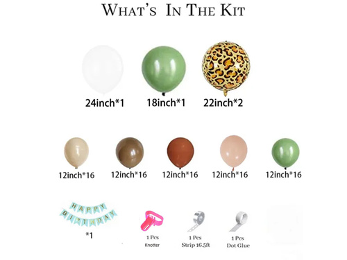 Set baloane ghirlandă Safari - 84 buc.