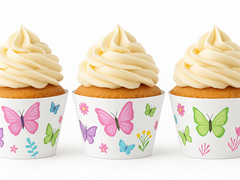 Folii pentru cupcakes Fluturi - 6 buc.