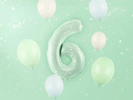 Balon folie verde cu numărul 6 - 72 cm - 1 buc.