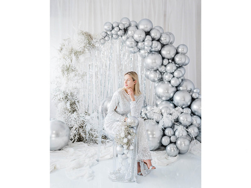 Balon gigant cu diametrul de 60 cm - Argintiu lucios