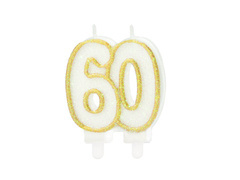 Lumânare Sixpence cu sclipici auriu - 8,5 cm - 1 buc.