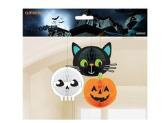 Decorațiuni de agățat cu rozetă de Halloween - 3 buc.