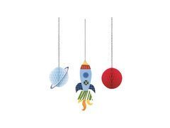 Decor agățat pentru ziua de naștere Cosmos - 3 buc.