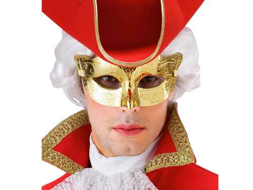 Mască de carnaval metalică aurie - 1 buc.