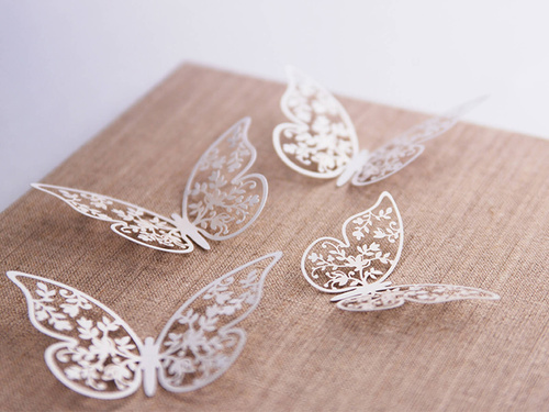 Decorațiuni din hârtie Fluturi mari - 8 x 5 cm - 10 buc.