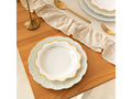 Farfurii albe cu margine aurie - 18 cm - 6 buc.