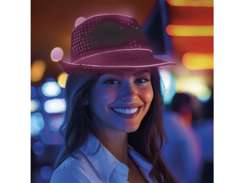 Pălărie LED roz - 1 buc.