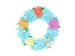 Ghirlandă cu cap hawaiian albastru - 1 buc.