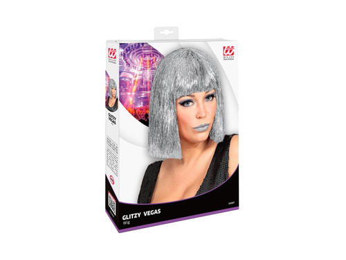 Peruca argintie Glitzy Vegas